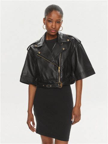 Versace Jeans Couture Kožená bunda 76HAVP02 Černá Regular Fit