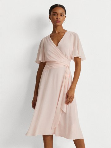 Lauren Ralph Lauren Koktejlové šaty 250909381007 Růžová Slim Fit