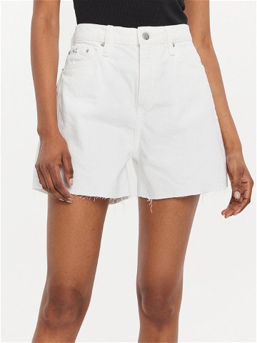 Calvin Klein Jeans Džínové šortky J20J222811 Bílá Mom Fit