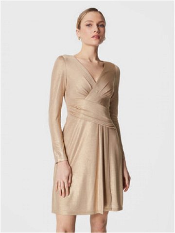 Lauren Ralph Lauren Koktejlové šaty 253861563002 Zlatá Slim Fit