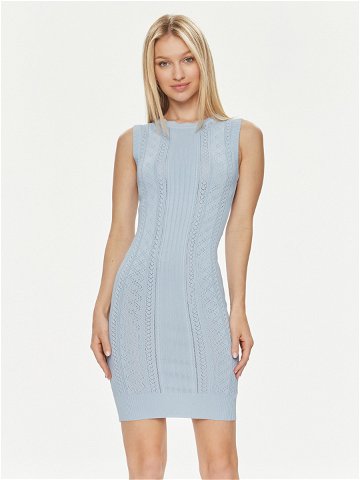 Guess Úpletové šaty Es Sl Adaline W4GK11 Z2U00 Světle modrá Slim Fit