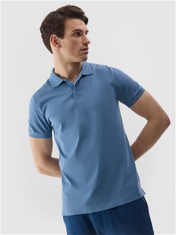 Pánské hladké polo tričko regular – tmavě modré