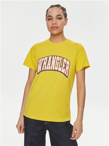 Wrangler T-Shirt Varsity 112350189 Žlutá Regular Fit