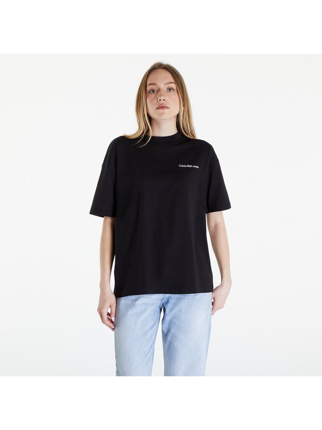 Calvin Klein Jeans Embroidered Slogan Back Tee Black