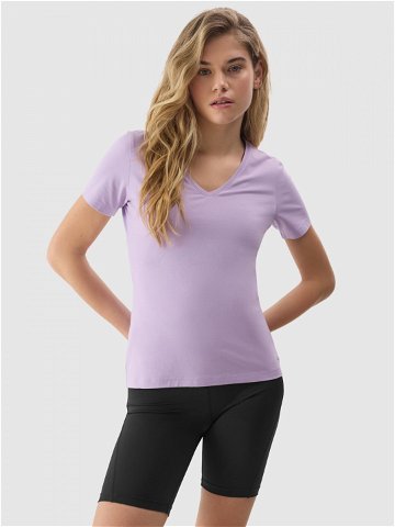 Dámské hladké tričko s organickou bavlnou – fialové