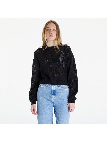 Tommy Jeans Open Stitch Flag Sweater Black