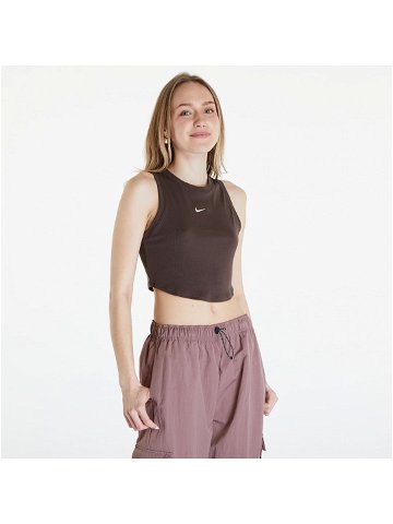 Nike Sportswear Essentials Women s Ribbed Cropped Tank Baroque Brown Sail