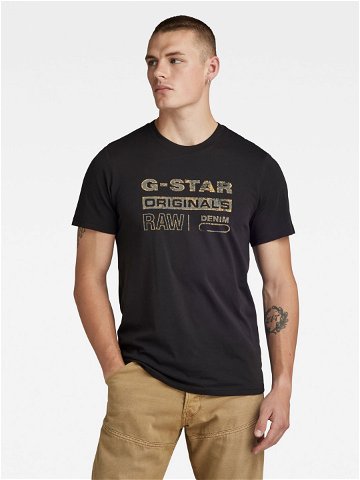 G-Star Raw T-Shirt Distressed D24420-336 Černá Slim Fit