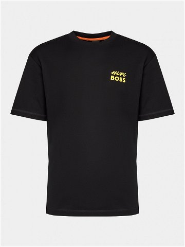 Boss T-Shirt Te Records 50515553 Černá Relaxed Fit