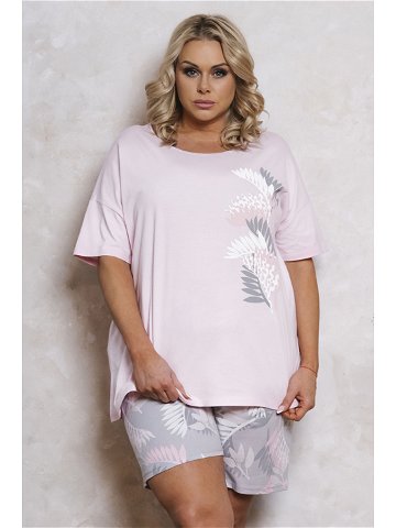 Dámské pyžamo Dracena kr r růžovo šedé – Italian Fashion L