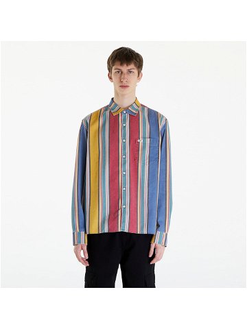 GUESS Go Multi-Stripe Ls Shirt Sage Rust Multi
