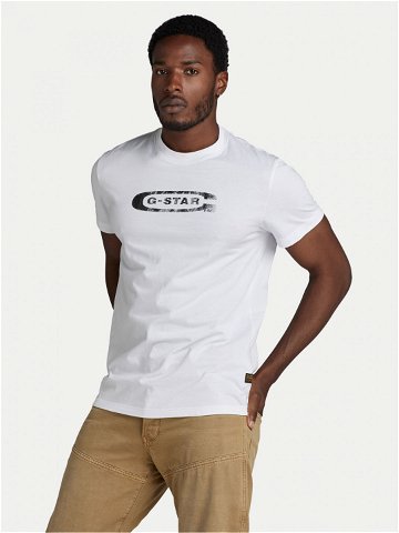 G-Star Raw T-Shirt Distressed D24365-336 Bílá Regular Fit