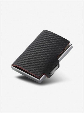 Černá vzorovaná kožená peněženka Mondraghi Carbon Plus