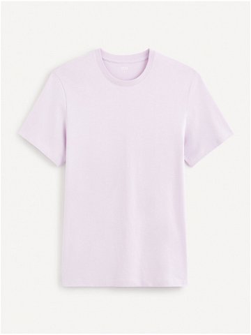 Světle fialové pánské basic tričko Celio Tebase