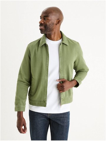 Zelená pánská džínová bunda Celio Gudean