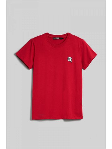 Tričko karl lagerfeld ikonik 2 0 glitter t-shirt červená s