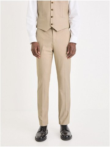 Béžové pánské oblekové kalhoty Celio Fonew2