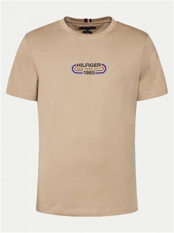 Tommy Hilfiger T-Shirt Track Graphic MW0MW34429 Béžová Regular Fit