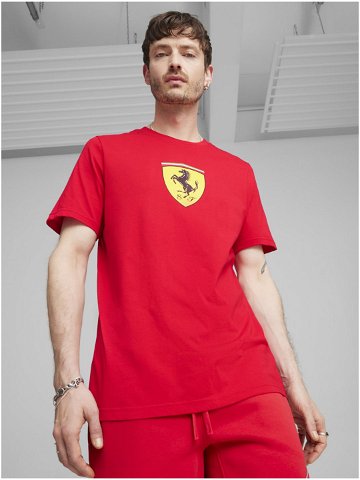 Červené pánské tričko Puma Ferrari Race Big Shld T Clrd