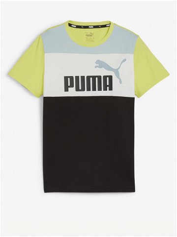 Černo-zelené klučičí tričko Puma ESS Block Tee