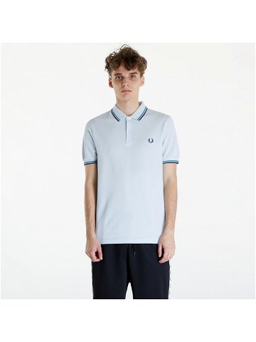 FRED PERRY Twin Tipped Fred Perry Shirt Light Ice Cyber Blue Midnight Blue