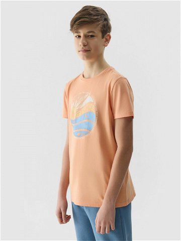 Chlapecké tričko regular s potiskem – korálové