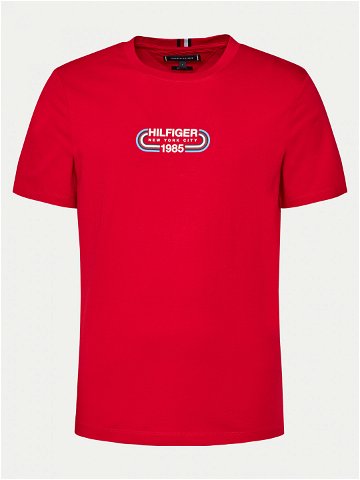 Tommy Hilfiger T-Shirt Track Graphic MW0MW34429 Červená Regular Fit