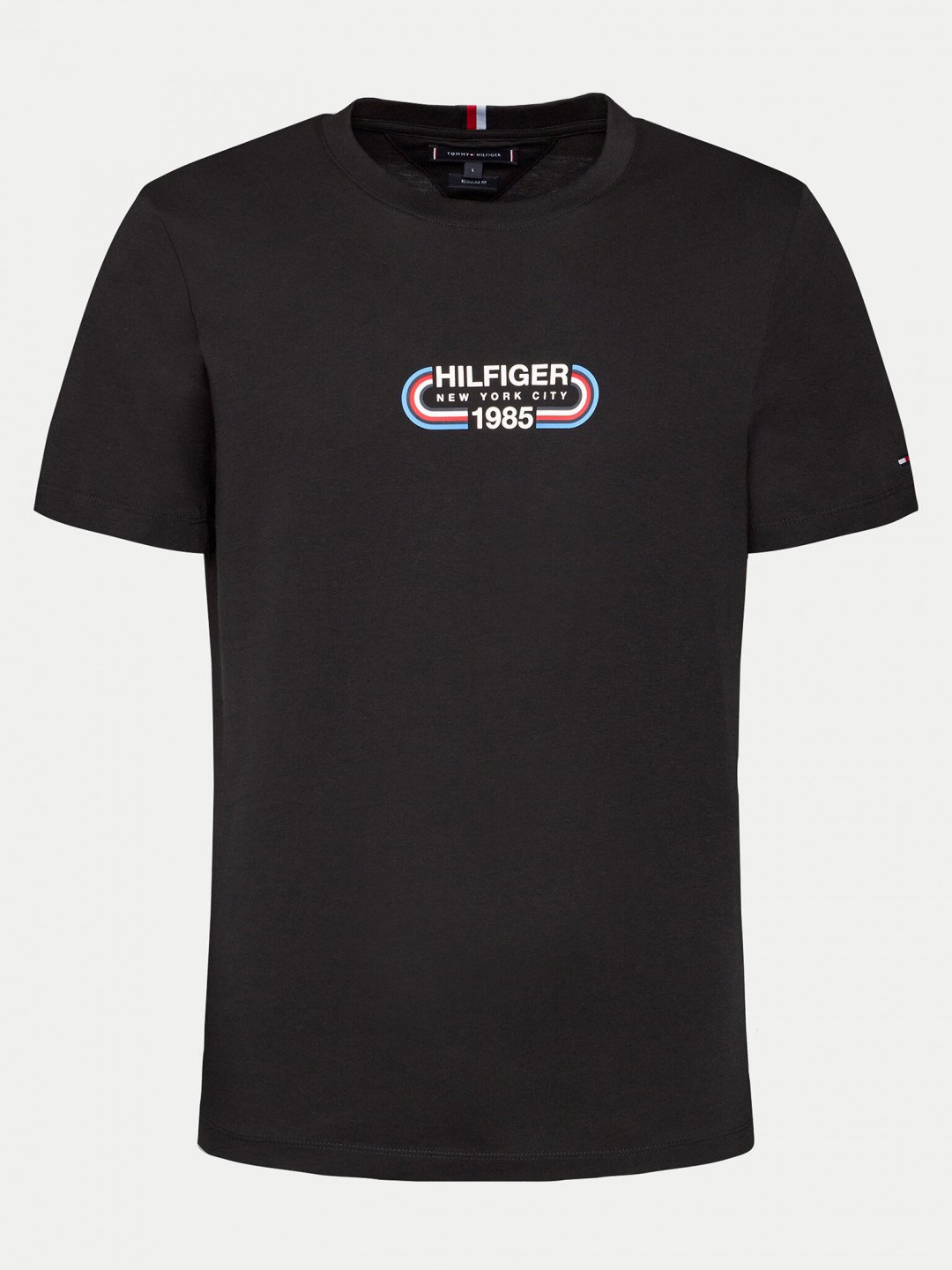 Tommy Hilfiger T-Shirt Track Graphic MW0MW34429 Černá Regular Fit
