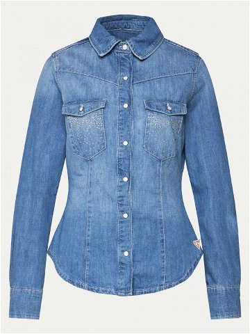 Guess džínová košile Equity W4RH76 D59K2 Modrá Slim Fit