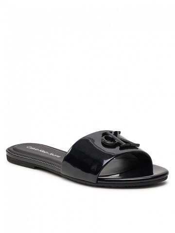 Calvin Klein Jeans Nazouváky Flat Sandal Slide Mg Met YW0YW01348 Černá