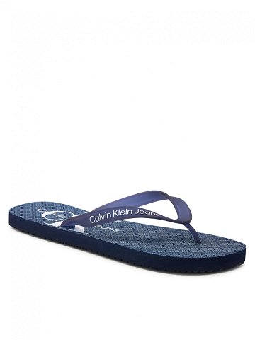 Calvin Klein Jeans Žabky Beach Sandal Glossy YM0YM00952 Tmavomodrá