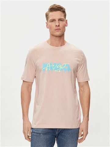 Hugo T-Shirt Decation 50515282 Růžová Regular Fit
