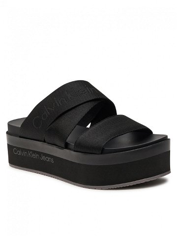 Calvin Klein Jeans Nazouváky Flatform Sandal Webbing In Mr YW0YW01361 Černá