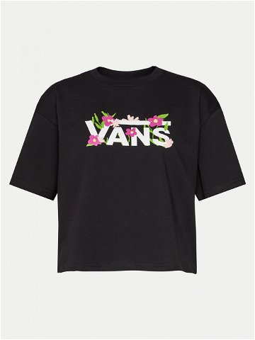 Vans T-Shirt Fleurs Os Crop Ss VN000JG7 Černá Regular Fit