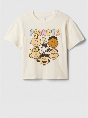 Krémové dětské tričko s motivem GAP & Peanuts Snoopy
