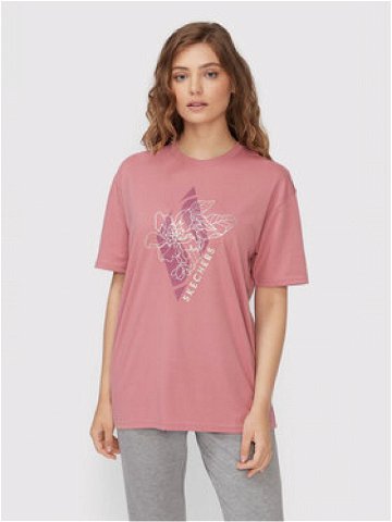 Skechers T-Shirt Diamond Magnolia Outline Everybody WTS354 Růžová Relaxed Fit