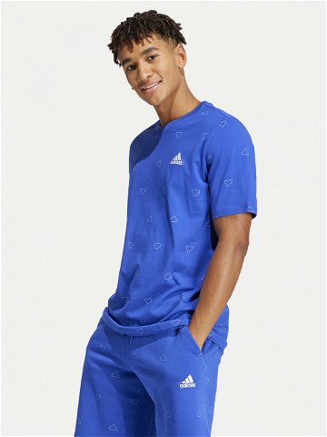 Adidas T-Shirt Seasonal Essentials Monogram Graphic IU0284 Modrá Regular Fit