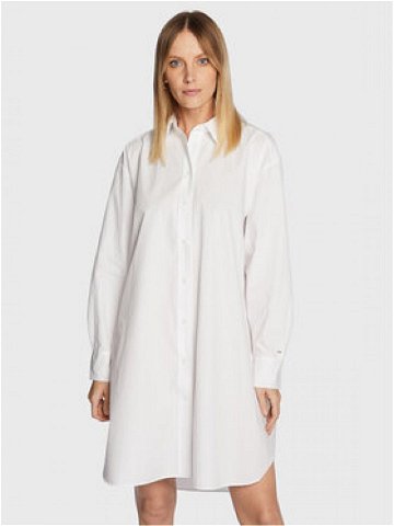 Tommy Hilfiger Košilové šaty Solid WW0WW37102 Bílá Oversize