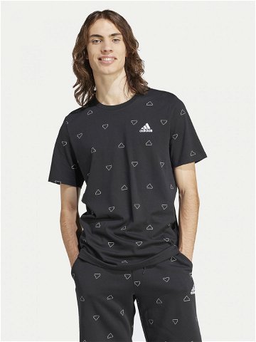 Adidas T-Shirt Seasonal Essentials Monogram Graphic IS1826 Černá Regular Fit