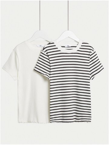 Sada dvou holčičích triček v krémové barvě Marks & Spencer