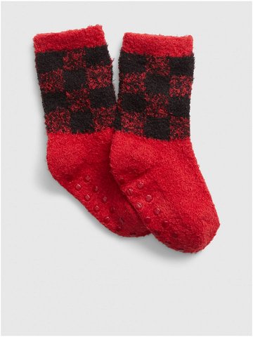 Spodní prádlo – Dětské kostkované ponožky Červená