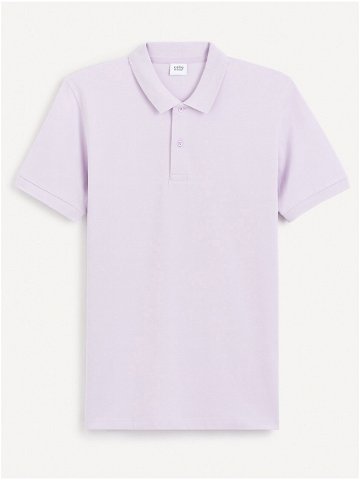Světle fialové pánské basic polo tričko Celio Teone