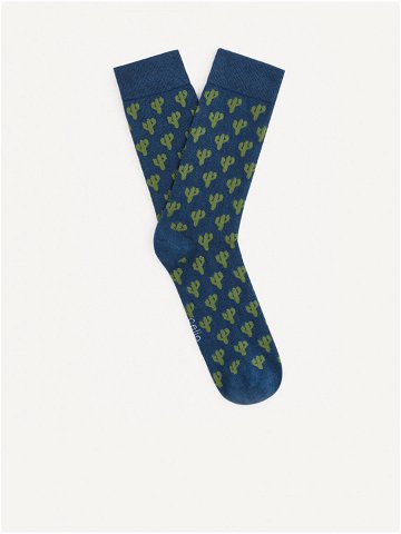 Tmavě modré pánské vzorované ponožky Celio Gisopick