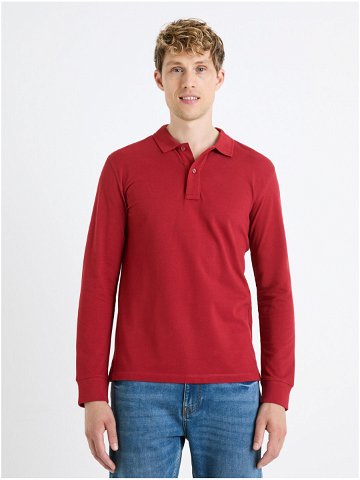 Červené pánské basic polo tričko Celio Ceoneml