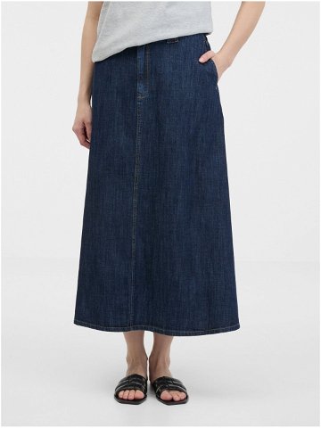 Tmavě modrá dámská džínová maxi sukně ORSAY