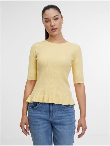 Žluté dámské úpletové tričko ORSAY
