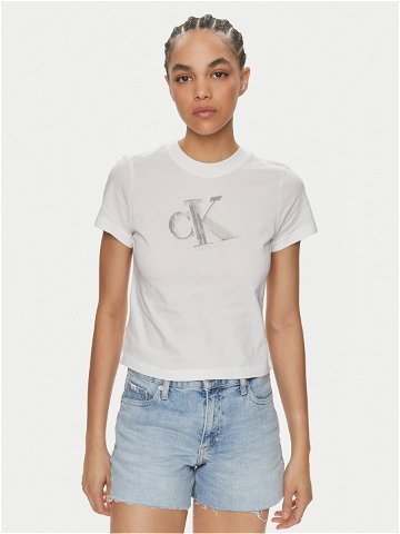 Calvin Klein Jeans T-Shirt Meta Baby J20J223165 Bílá Regular Fit