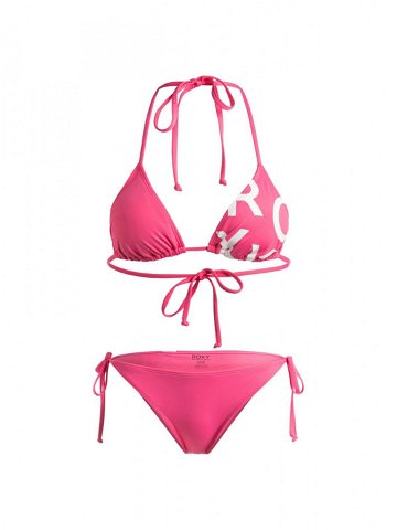 Roxy dámské plavky Tiki Tri Reg TS Set Shocking Pink Růžová Velikost S