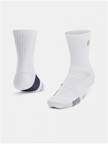 Bílé ponožky Under Armour Curry UA AD Playmaker 1p Mid