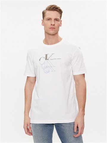 Calvin Klein Jeans T-Shirt Monogram Echo J30J325352 Bílá Regular Fit